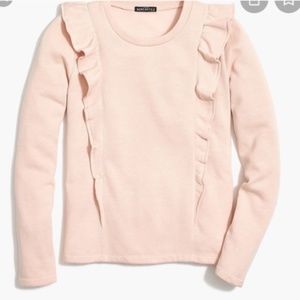 J.Crew Factory Pink Ruffle Sweatshirt Pullover
